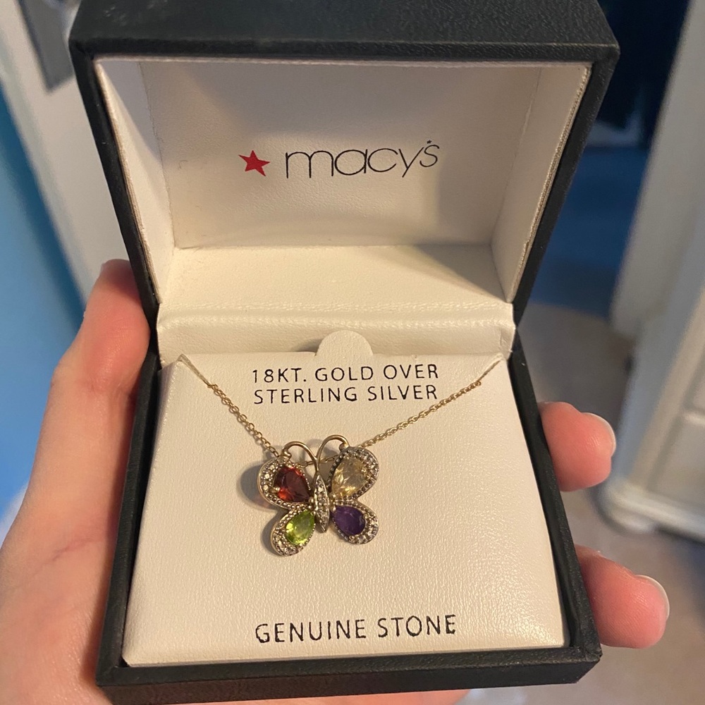 18k Gold Covered Butterfly Necklace
